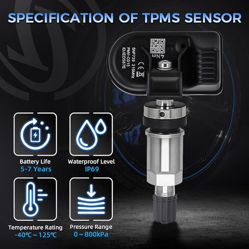 مستشعرات SORGHUM TPMS نظام مراقبة ضغط الإطارات متوافق مع Toyota Camry Prius Sienna Tacoma Highlander Crown RAV4 Corolla 4Runner Tundra Lexus ES RX NX Series Replace# PMV-C015 مجموعة من 4 in Saudi Arabia
