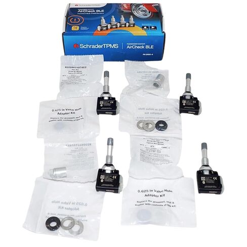 طقم سيارة الركاب Schrader TPMS 29501-4 AirCheck BLE - 4 مستشعرات بلوتوث TPMS، مراقبة ضغط الإطارات في الوقت الحقيقي على الهاتف الذكي الخاص بك مثالية للسيارات الكلاسيكية ومركبات التجميع in Kuwait