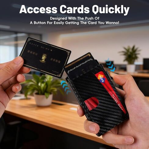 Wallet for Men Wallet with Slim Pop Up Card Holder 9-20 Cards, Mens Wallet Card Holder Smart Card Wallet, Metal Aluminum Credit Card Holder Bifold Wallet in Saudi Arabia