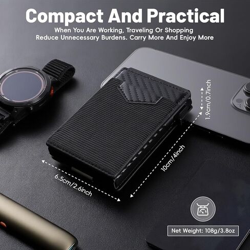 Wallet for Men Wallet with Slim Pop Up Card Holder 9-20 Cards, Mens Wallet Card Holder Smart Card Wallet, Metal Aluminum Credit Card Holder Bifold Wallet in Saudi Arabia