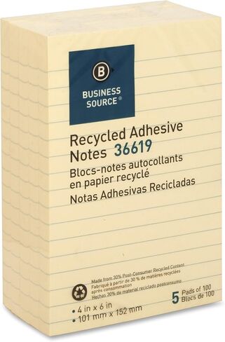 Business Source Yellow Adhesive Notes 4"x6" in Saudi Arabia