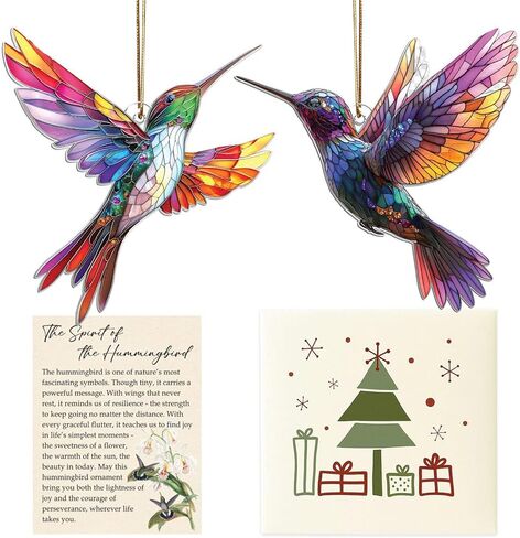 زخرفة الطائر الطنان، زخرفة الزجاج الملون الطائر الطنان، زينة عيد الميلاد، ديكور عيد الميلاد، الحلي لشجرة عيد الميلاد in Kuwait