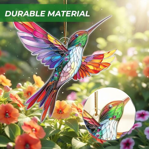 زخرفة الطائر الطنان، زخرفة الزجاج الملون الطائر الطنان، زينة عيد الميلاد، ديكور عيد الميلاد، الحلي لشجرة عيد الميلاد in Kuwait