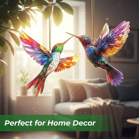 زخرفة الطائر الطنان، زخرفة الزجاج الملون الطائر الطنان، زينة عيد الميلاد، ديكور عيد الميلاد، الحلي لشجرة عيد الميلاد in Kuwait