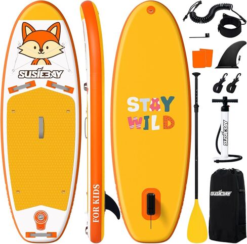 Kids Inflatable Stand Up Paddle Board with SUP Accessories,Wide Stable Design,Non-Slip Comfort Deck, Inflatable Paddle Board for Kids & Children in Saudi Arabia
