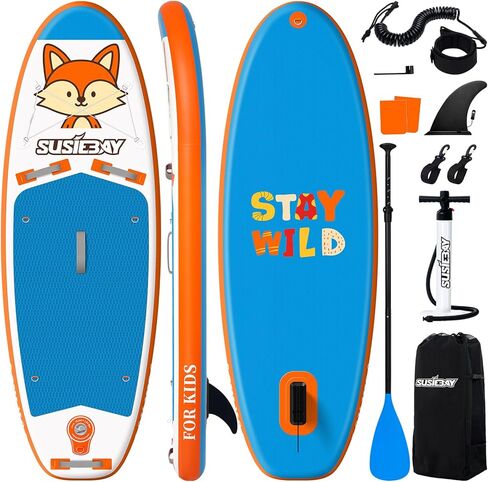 Kids Inflatable Stand Up Paddle Board with SUP Accessories,Wide Stable Design,Non-Slip Comfort Deck, Inflatable Paddle Board for Kids & Children in Saudi Arabia