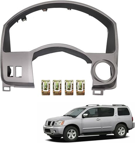 Instrument Cluster Dash Panel Gauge Cover Bezel Trim Compatible with Nissan Titan Armada 2004 2005 2006 Replace 68240-7S000 in Saudi Arabia