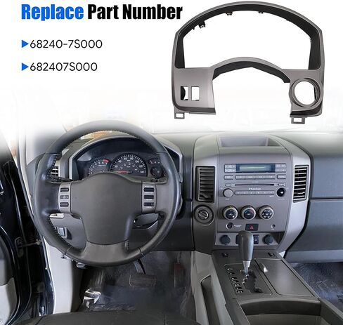 Instrument Cluster Dash Panel Gauge Cover Bezel Trim Compatible with Nissan Titan Armada 2004 2005 2006 Replace 68240-7S000 in Saudi Arabia