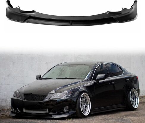 Front Bumper Lip Compatible with 2009-2010 Lexus IS250 IS350, Unpainted Black JP F-Sport Style Polyurethane Front Lower Chin Spoiler Protector, 1 PC in Saudi Arabia