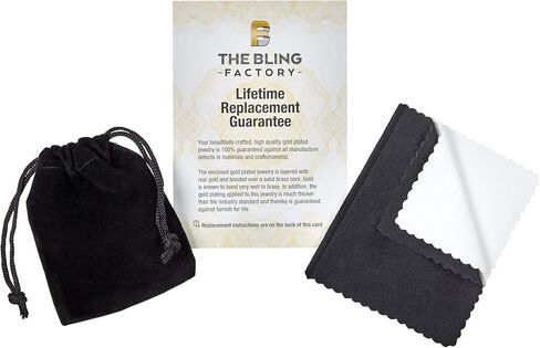 قلادة The Bling Factory كبيرة مقاس 39.5 مم × 5.3 سم مطلية بالذهب عيار 14 قيراطًا مزخرفة على شكل صليب باتونس in Kuwait