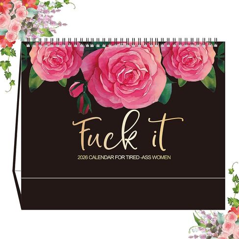 Desk Calendar 2024 | 2024 Wall Calendar for Tired-Ass Women, Fu-ck It 2024 Planner Funny Home Office Wall Calendar, Funny Home Office Wall Calendar - White Elephant Gag Gift for Women in Saudi Arabia