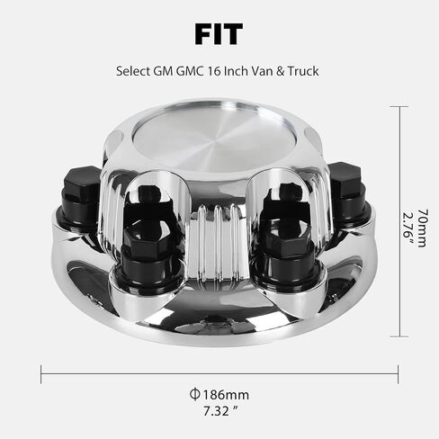 (مجموعة من 4) أغطية مركزية للعجلات من الكروم 6 عروات متوافقة مع مجموعة مختارة من الشاحنات والشاحنات مقاس 16 بوصة - استبدال 16 بوصة و17 بوصة 1999-2012 1571237 15067578 560-05129 in Kuwait