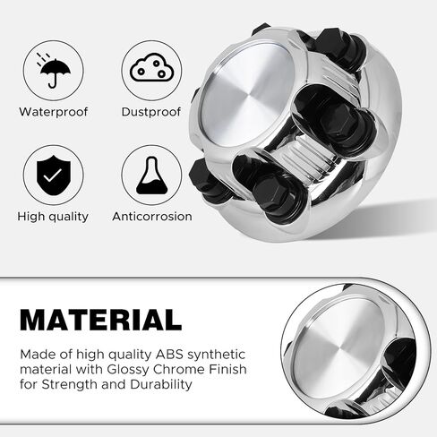 (مجموعة من 4) أغطية مركزية للعجلات من الكروم 6 عروات متوافقة مع مجموعة مختارة من الشاحنات والشاحنات مقاس 16 بوصة - استبدال 16 بوصة و17 بوصة 1999-2012 1571237 15067578 560-05129 in Kuwait