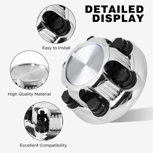 (مجموعة من 4) أغطية مركزية للعجلات من الكروم 6 عروات متوافقة مع مجموعة مختارة من الشاحنات والشاحنات مقاس 16 بوصة - استبدال 16 بوصة و17 بوصة 1999-2012 1571237 15067578 560-05129 in Kuwait