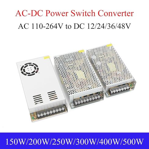 1pcs Switching Power Supply Lighting Transformer 150W-500W AC110-264V to DC12V/24V Power Switch Adapter for LED Strip Lights(400W,DC 12V) in Saudi Arabia