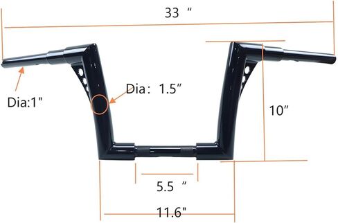SZRHPW Bold Strong Style 10" Rise 1-1/2" Fat Ape Hangers Handlebar fit For Harley Softail FLST FXST Custom Sportster XL Touring Road King in Saudi Arabia