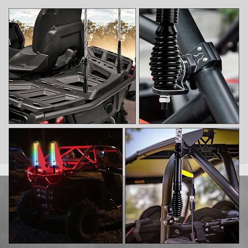 2Pcs LED Whip Light Spring Mounting Base for Polaris UTV ATV, Heavy Duty Quick Release Spring Mounting Base, for 2FT 3FT 4FT 5FT 6FT LED Whip Lamp in Saudi Arabia