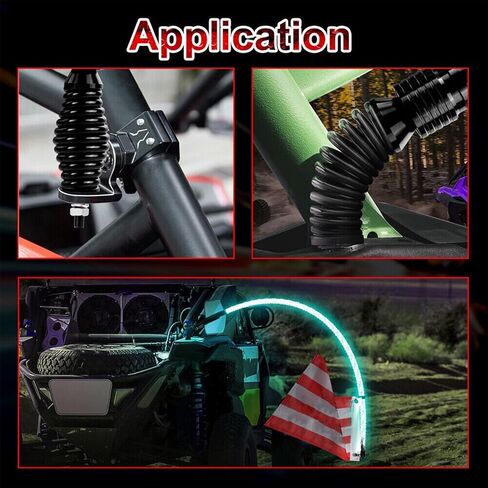 2Pcs LED Whip Light Spring Mounting Base for Polaris UTV ATV, Heavy Duty Quick Release Spring Mounting Base, for 2FT 3FT 4FT 5FT 6FT LED Whip Lamp in Saudi Arabia