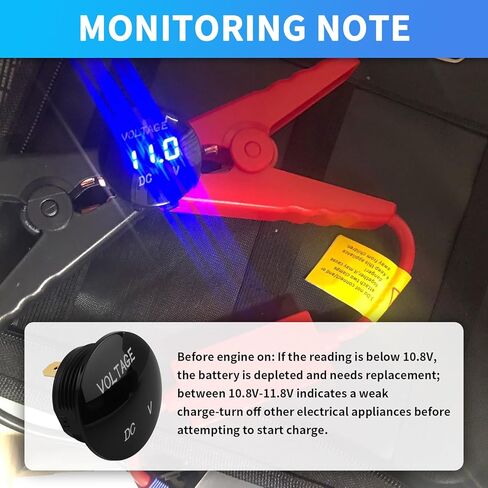 Volt Meter 12 Volt,LED Digital Display Car Battery Voltage Meter with 2PCS Insulated Terminals for Monitoring Batteries Voltage Status,Universal Battery Meters 12V for Car in Saudi Arabia