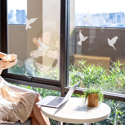 16PCS Window Decals for Bird Strikes, Anti-Collision Bird Clings for Glass Windows, Hummingbird Window Strike Prevention Stickers Films, Birds Deterrents for Outside, Glass Decorations in Kuwait