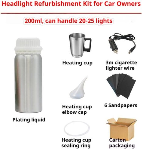 Acetone Headlight Restoration Kit, with Vapor Coating System, Complete DIY Repair Polish Kit, Fix Foggy/Yellowed/Oxidized Lenses, Restore Clear Bright Headlights, Ease of Use (600ML) in Saudi Arabia