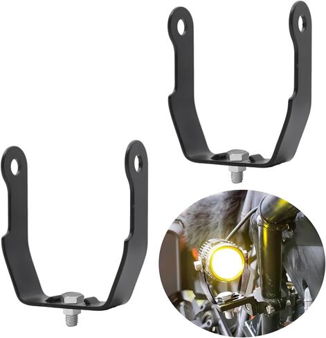 jose2015 دراجة نارية أضواء تصاعد قوس ، دراجة نارية الضباب دعامة إضاءة سهلة التركيب H5006 تصاعد بين قوسين أسود 2 قطعة in Kuwait