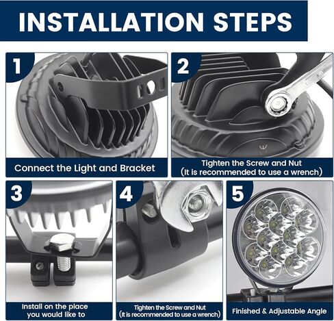 jose2015 دراجة نارية أضواء تصاعد قوس ، دراجة نارية الضباب دعامة إضاءة سهلة التركيب H5006 تصاعد بين قوسين أسود 2 قطعة in Kuwait