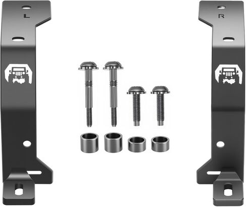 دعامات تثبيت للزجاج الأمامي مزدوجة على شكل حرف A متوافقة مع Jeep Wrangler JL JLU & Gladiator JT 2018-2025 (زوج واحد)، (ليس لـ Mojave و392) (أسود-2) in Kuwait