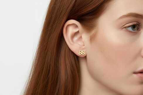 Lucky Number Earrings - Personalized Number Earrings - 14k Gold Numeral Studs - Couples Jewelry in Saudi Arabia