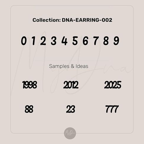 Lucky Number Earrings - Personalized Number Earrings - 14k Gold Numeral Studs - Couples Jewelry in Saudi Arabia