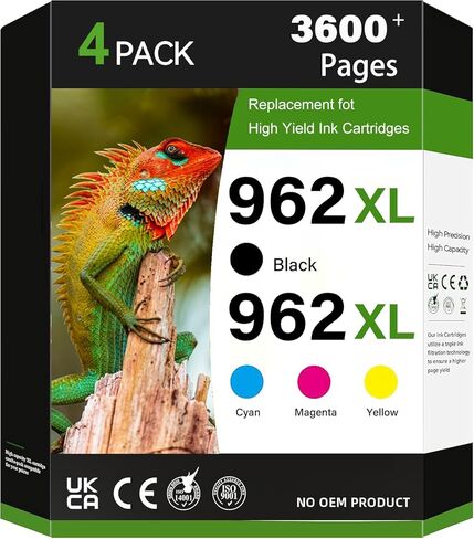 962XL Ink Cartridges Compatible for HP 962XL Ink Cartridges Combo Pack for HP OfficeJet Pro 9010 Series, 9020 9015 9018 9025 9012 9014 9016 9019 9022 9026 Printer, 4 Pack in Kuwait