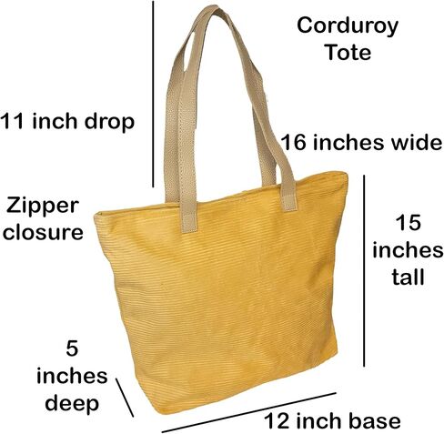 SONA G DESIGNS Personalized Embroidered Personalized Tote with Monogram - Zipper Closure Corduroy Bag for Women in Saudi Arabia