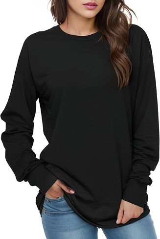 Sweatshirt for Women Fleece Long Sleeve Crewneck Sweatshirt in Saudi Arabia
