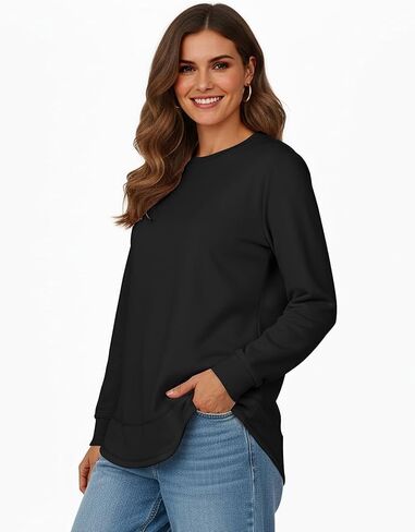 Sweatshirt for Women Fleece Long Sleeve Crewneck Sweatshirt in Saudi Arabia