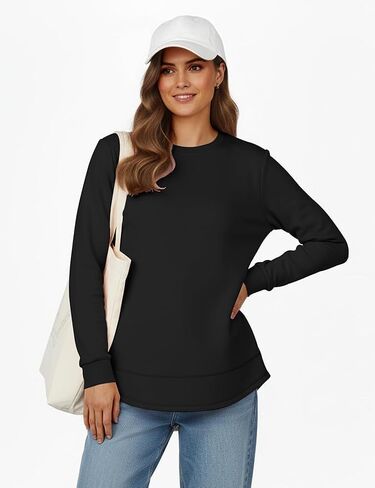 Sweatshirt for Women Fleece Long Sleeve Crewneck Sweatshirt in Saudi Arabia