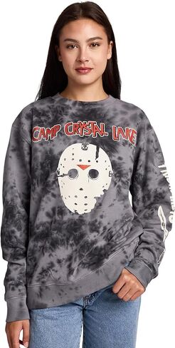 سترة Bioworld Friday The 13th Camp Crystal Lake Mask للسيدات ذات رقبة دائرية وأكمام طويلة من الصوف in Saudi Arabia