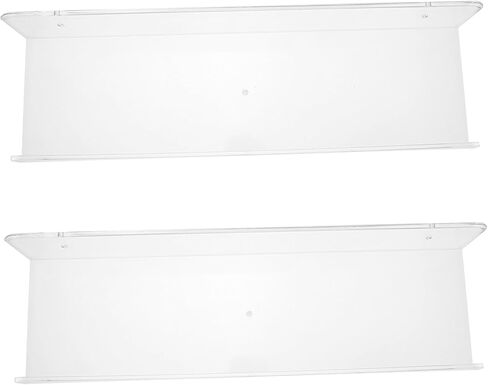 Tofficu 2pcs Multi-Purpose Transparent Acrylic Wall-Mounted Book Rack for Home Office Stylish Storage for Books Photos and Collectibles in Saudi Arabia