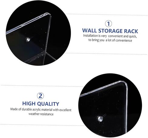 Tofficu 2pcs Multi-Purpose Transparent Acrylic Wall-Mounted Book Rack for Home Office Stylish Storage for Books Photos and Collectibles in Saudi Arabia