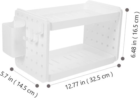Multi-Functional Desk Organizer with Pen Holder Book Rack for Home Office and Dorm Storage Elegant White Design for Efficient Desktop Organization in Saudi Arabia
