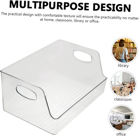Lurrose 1Pc Transparent Multipurpose Acrylic Book Organizer Container for Home Office Classroom Large Storage Box for Books Magazines Newspapers and Documents in Saudi Arabia
