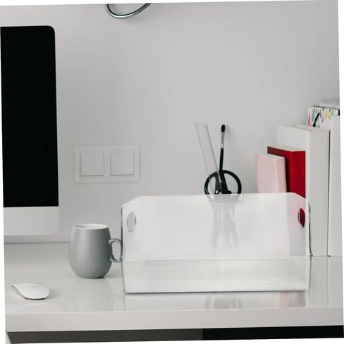 Lurrose 1Pc Transparent Multipurpose Acrylic Book Organizer Container for Home Office Classroom Large Storage Box for Books Magazines Newspapers and Documents in Saudi Arabia