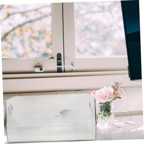 Lurrose 1Pc Transparent Multipurpose Acrylic Book Organizer Container for Home Office Classroom Large Storage Box for Books Magazines Newspapers and Documents in Saudi Arabia