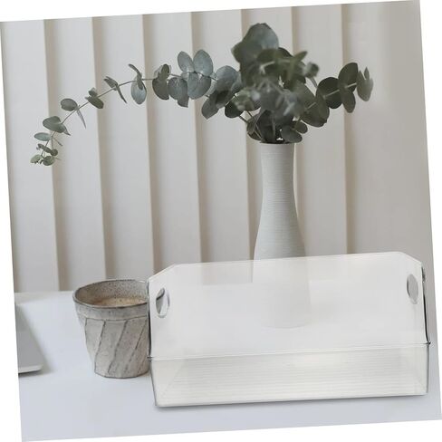 Lurrose 1Pc Transparent Multipurpose Acrylic Book Organizer Container for Home Office Classroom Large Storage Box for Books Magazines Newspapers and Documents in Saudi Arabia