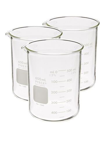 Pyrex Griffin Low Form 600mL Beaker, Graduated, 3/pk in Kuwait