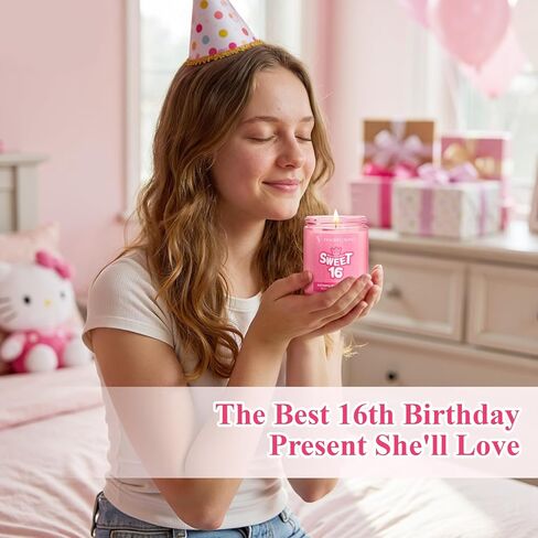 16 هدية حلوة للفتيات - شمع الصويا الطبيعي وشمعة معطرة بكريم الفانيليا للابنة والأخت وأفضل صديق زينة عيد ميلاد مضحكة in Kuwait