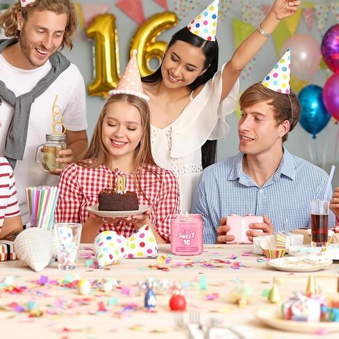 16 هدية حلوة للفتيات - شمع الصويا الطبيعي وشمعة معطرة بكريم الفانيليا للابنة والأخت وأفضل صديق زينة عيد ميلاد مضحكة in Kuwait