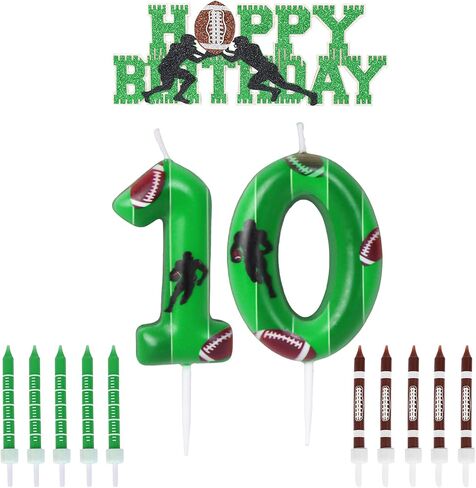 Football Birthday Number Candles for Cake, Glitter Football Birthday Cake Topper for Football Birthday Party Decoration, Candle for Football Birthday Cake Decoration (Number 15) in Saudi Arabia