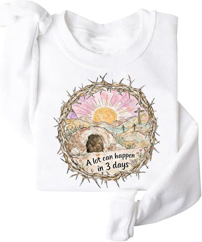 Empty Tomb Easter Sweatshirt A Lot Can Happen in 3 Days Sweatshirt Christian Jesus Sweatshirts in Saudi Arabia