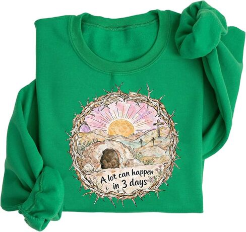 Empty Tomb Easter Sweatshirt A Lot Can Happen in 3 Days Sweatshirt Christian Jesus Sweatshirts in Saudi Arabia