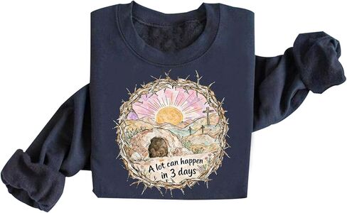 Empty Tomb Easter Sweatshirt A Lot Can Happen in 3 Days Sweatshirt Christian Jesus Sweatshirts in Saudi Arabia